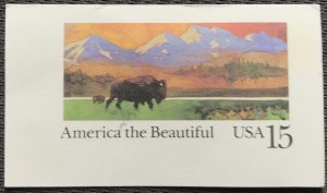 US #UX120 Used Postal Card Cut Square America Bison L37