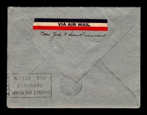 France SC# 336 & 336 Combo Cover to USA / SS Normandie - L11260