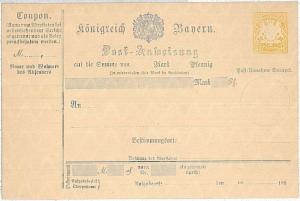 GERMANY \  BAYERN -  MONEY ORDER Post-Anweisung - 40 Pfenning  - coupon