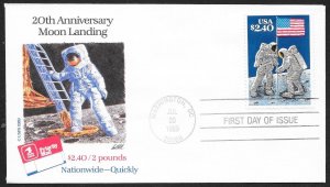 UNITED STATES FDC $2.40 Moon Landing 1989 USPS