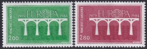 Andorra French 1984 Sc 323-4 set MNH**