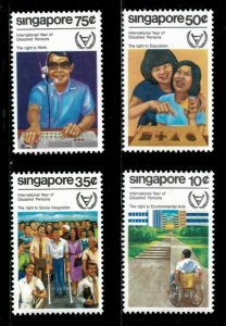 Singapore 1981 - Intl Year of Disabled Persons - Set of 4v - Scott 378-81 - MNH