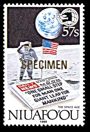 Niuafo'ou 122, MNH, 20th Anniversary of Moon Landing, Specimen