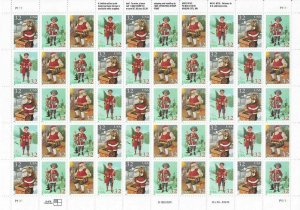 Santa and Children Sheet of Fifty 32 Cent Postage Stamps Scott 3004-07