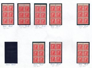 MOMEN: US STAMPS #301c 8 BOOKLET PANES MINT OG 2NH/6H CAT. $4,900 LOT #79928*