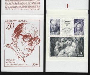 1991 SWEDEN 1904-6 booklet 10kr MNH Slania 70th b'day Engraving Error