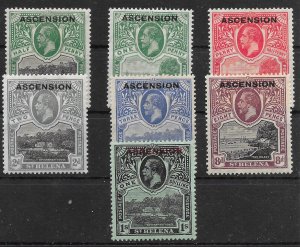 ASCENSION SG1/6,9 1922 OVERPRINT SET TO 1/= MTD MINT*