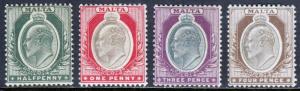 MALTA — SCOTT 21//26 (SG 38//43) — 1903-04 KEVII ISSUE — CA WMK— MH — SCV $59.50