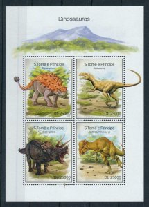 [106358] Sao Tomé & Principe 2014 Prehistoric animals dinosaurs Sheet MNH