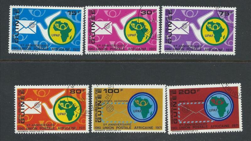 GUINEA SC# 608-11 & C122-3 VF U 1972