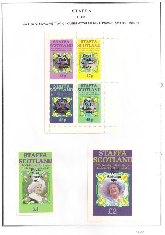 SCOTLAND - STAFFA - 1985 - Royal Visit - Perf 4v, Souvenir, De Luxe Sheets - MLH