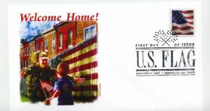 5158 US Flag, 2017, BCA coil, Panda Cachets, pictorial cancel, FDC