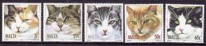 Malta-Sc#1153-7- id8-unused NH set-Cats-Animals-2004-