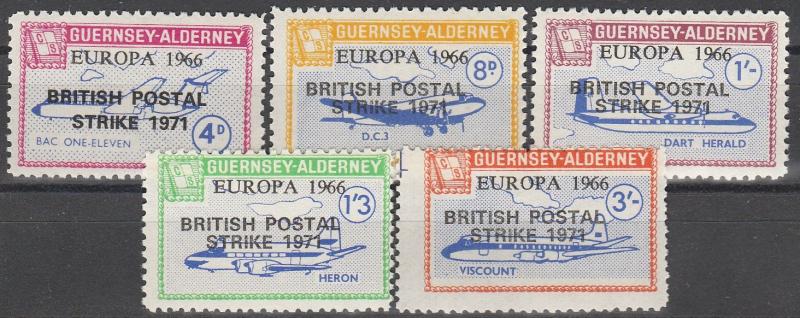 Guernsey 1971 Postal Strike Overprints MNH (A3638)