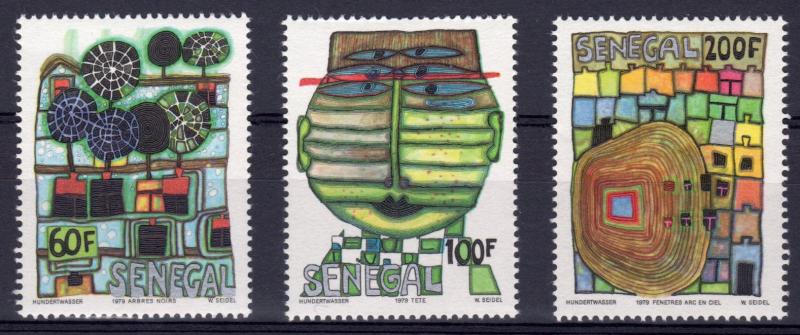 Senegal 1979 Sc#512/514 Paintings by F.Hundertwasser Set (3) MNH