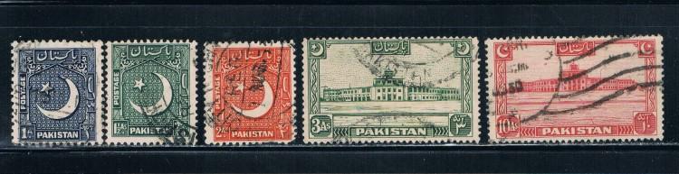 Pakistan 47-49;36;50 Used (P0033)