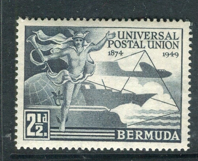 BERMUDA; 1949 early UPU issue fine Mint hinged 2.5d value