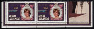 Cook Islands 1983 MNH Sc 739 96c Surcharge on $2.50 Princess Diana 21st Birth...