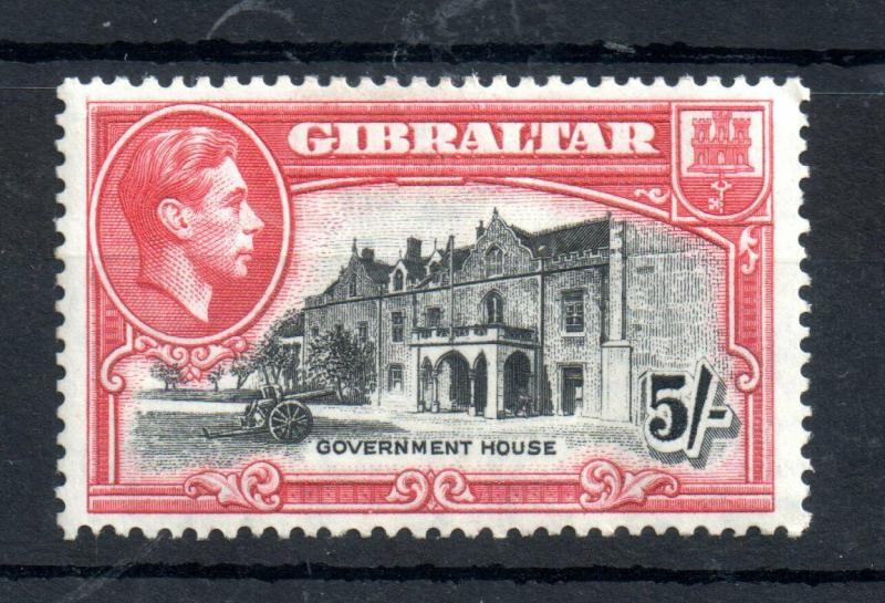 Gibraltar KGVI 1938 5/- mint LHM Perf 13.5 #129A WS13142