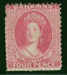 BAHAMAS QV Chalon Stamp SG.18 4d Dull Rose Mint VLMM Cat £2,750+ Buhler YBLUE101