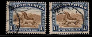 South Africa Scott 43a, 43b Used stamp pair