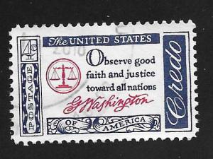 SC# 1139 - (4c) - American Credo: Washington, used single