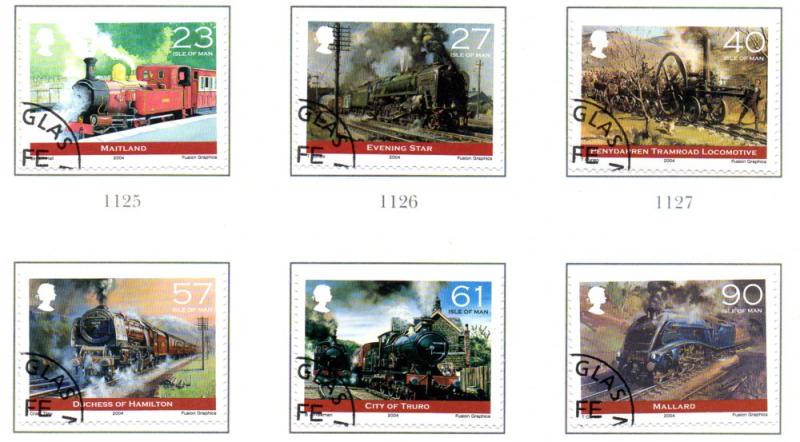 Isle of Man  Sc 1022-7 2004 Steam Locomotive stamps used