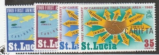 ST LUCIA #249-52 MINT NEVER HINGED COMPLETE