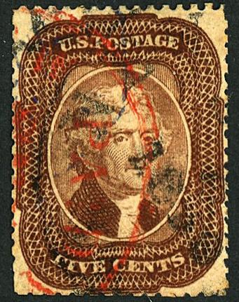 U.S. #29 Used F-VF Red PAID Cancel