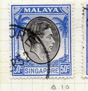 Malaya Singapore 1948 Perf 17.5x18 Early Issue Fine Used 50c. 226420