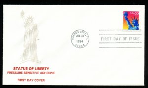 US 2599 29c Statue of Liberty bklt single UA Farnam cachet FDC