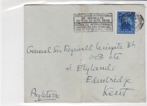 General Sir Francis Reginald Wingate 1948 Airmail Belgium Stamps Cover refR17317