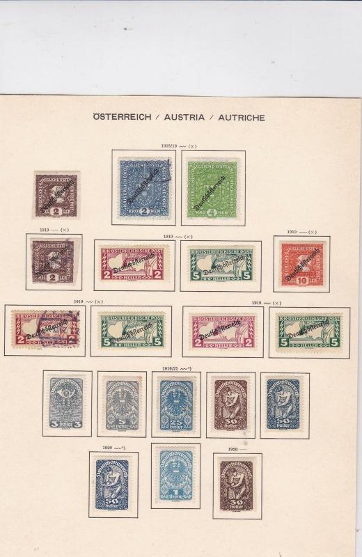 austria 1918-19 overprints stamps   ref 10620