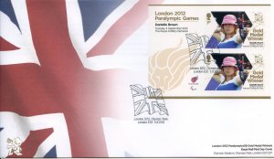 GB London 2012 Paralympics Danielle Brown Gold First Day Cover Unaddressed 