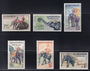 Laos - 1958 - Sc 41-47 - Elephants  - MNH