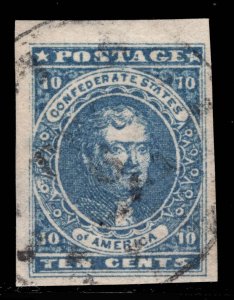 MOMEN: US STAMPS CSA #2 IMPERF USED VF/XF LOT #87560*