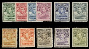 Basutoland #18-28 Cat$86 (for hinged), 1938 George VI, complete set, lightly ...
