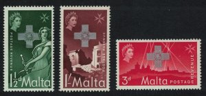 Malta George Cross Commemoration 3v 1957 MNH SG#283-285