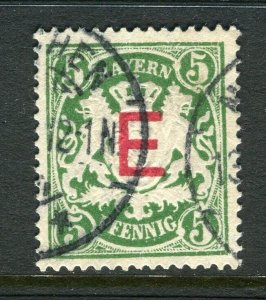 GERMANY; BAVARIA 1908 early Railway Official ' E ' used 5pf. value