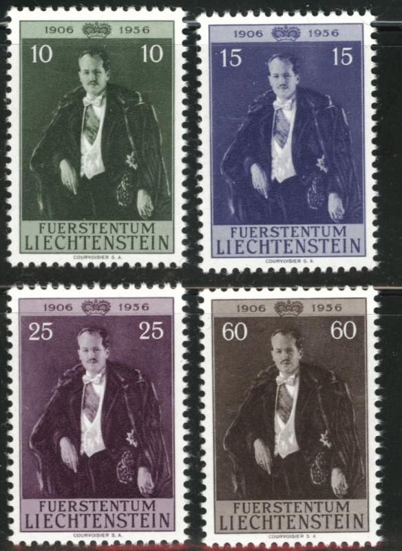 LIECHTENSTEIN Scott 303-306 MNH** 1956 set CV $17.50