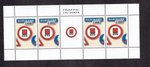 Surinam   #1312  MNH 2004  sheet with  4 stamps 4000f large vehicles prohibited