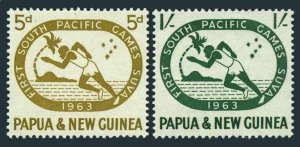 Papua New Guinea 176-177,MNH.Michel 50-51. South Pacific Games,1963.Runner.