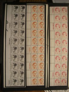 Scott 1844-1869, Great Americans, Complete Plate Blocks of 4 or 20, MNH, CV $165
