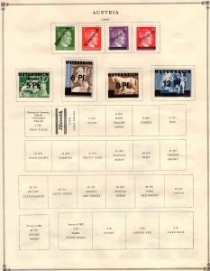 Austria 1945-1949 Collection of 126 Stamps on Scott International Album Pages