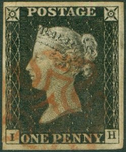 SG2 1d Black Plate IH Used VF