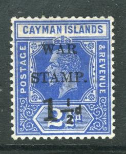 CAYMAN ISLANDS; 1917 early GV WAR STAMP Optd issue Mint hinged 1.5d. value