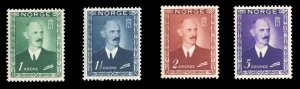 Norway #275-278 Cat$89.75, 1946 King Haakon, set of four, never hinged