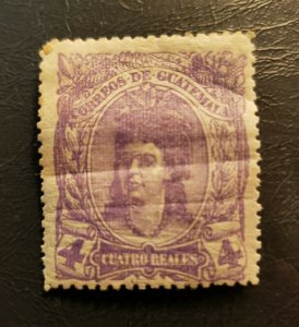 Stamp Guatemala 1878 Indian Woman A7 #13 violet MNH