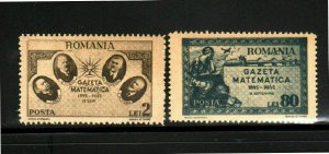 ROMANIA #596-597  1945  ALLEGORY OF LEARNING  MINT  VF NH  O.G