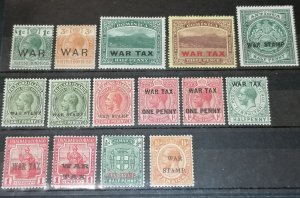 War tax stamps British teritories MH